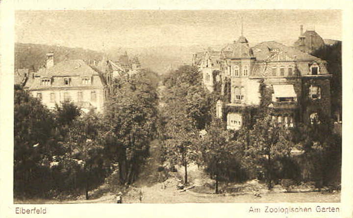 Am Zoologischen Garten Elberfeld auf einer Postkarte von 1922