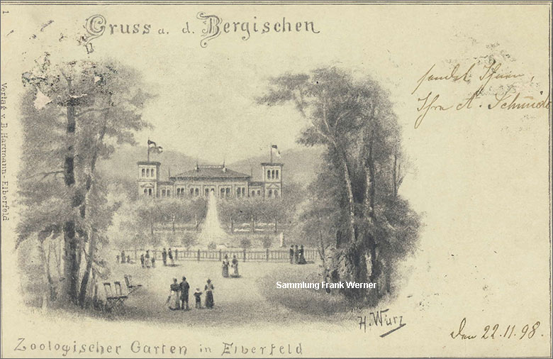 Hauptgebäude Zoologischer Garten in Elberfeld 1898 (Sammlung Frank Werner)