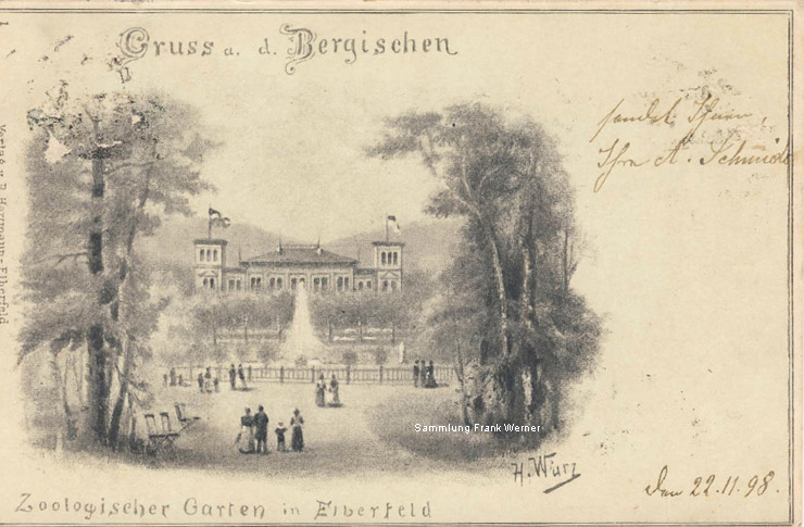 Hauptgebäude Zoologischer Garten in Elberfeld 1898 (Sammlung Frank Werner)
