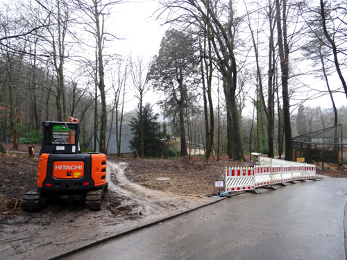 Baustelle für den Neubau der Milu-Anlage am 20. Februar 2016 im Zoo Wuppertal