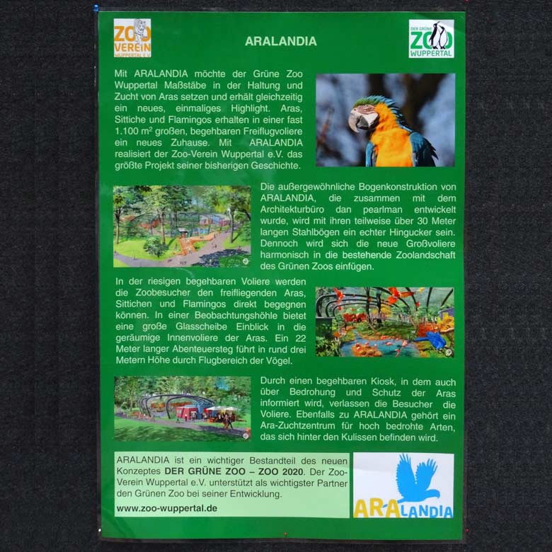 Poster 1 zum Projekt ARALANDIA am 19. August 2016 im Elefantenhaus im Grünen Zoo Wuppertal