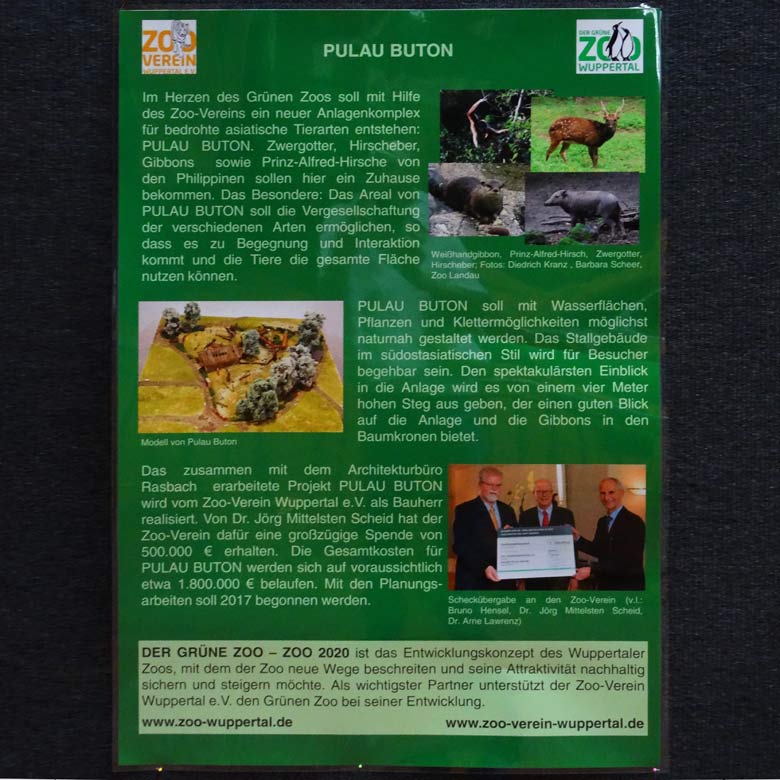 Poster 1 zum Projekt PULAU BUTON am 19. August 2016 im Elefantenhaus im Grünen Zoo Wuppertal