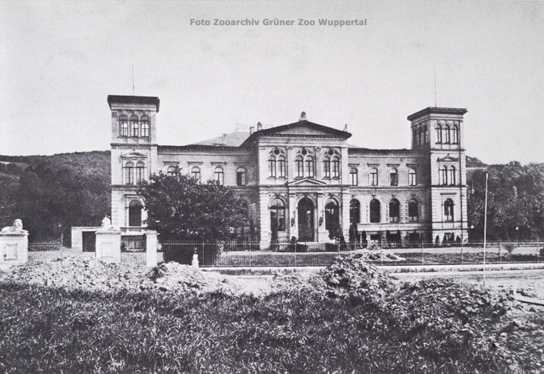 Historische Zoo-Gaststätte um 1880 (Foto Zooarchiv Grüner Zoo Wuppertal)