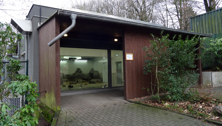Übergangsanlage für Wassergeflügel am 23. Dezember 2016 in der Nähe des JuniorZoos im Zoologischen Garten der Stadt Wuppertal