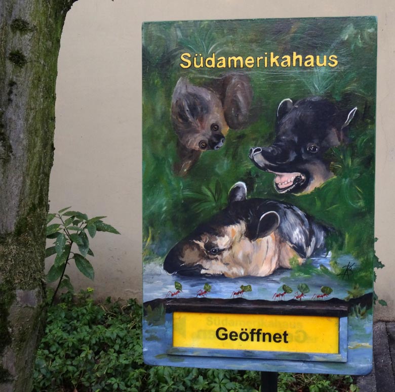 Information vor dem Südamerikahaus am 5. Januar 2017 im Grünen Zoo Wuppertal