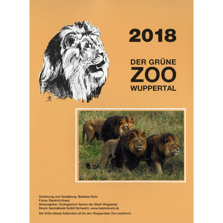 Titelbild des Zoo-Kalenders 2018 des Grünen Zoos Wuppertal (Pressefoto Zoo-Verein Wuppertal e.V.)