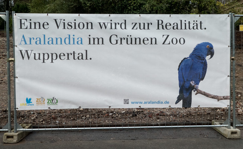 Bauzaun-Banner für ARALANDIA am 11. Januar 2018 im Grünen Zoo Wuppertal