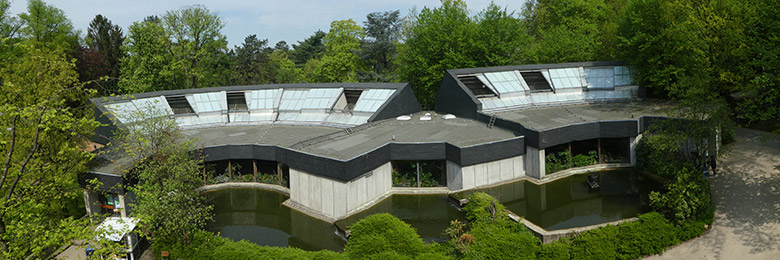 Menschenaffen-Haus am 22. April 2018 im Grünen Zoo Wuppertal