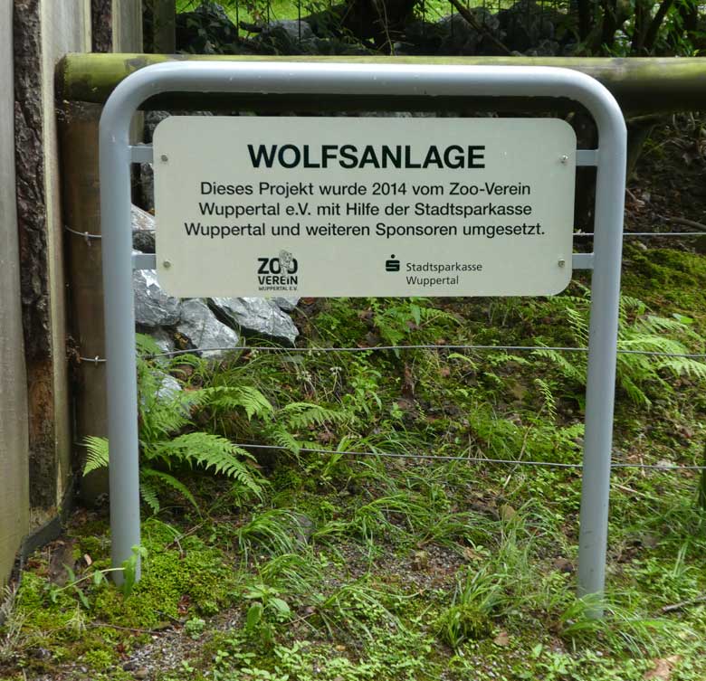 Information zum Projekt der Wolfsanlage am 2. Juni 2018 am ehemaligen Wolfsgehege im Wuppertaler Zoo