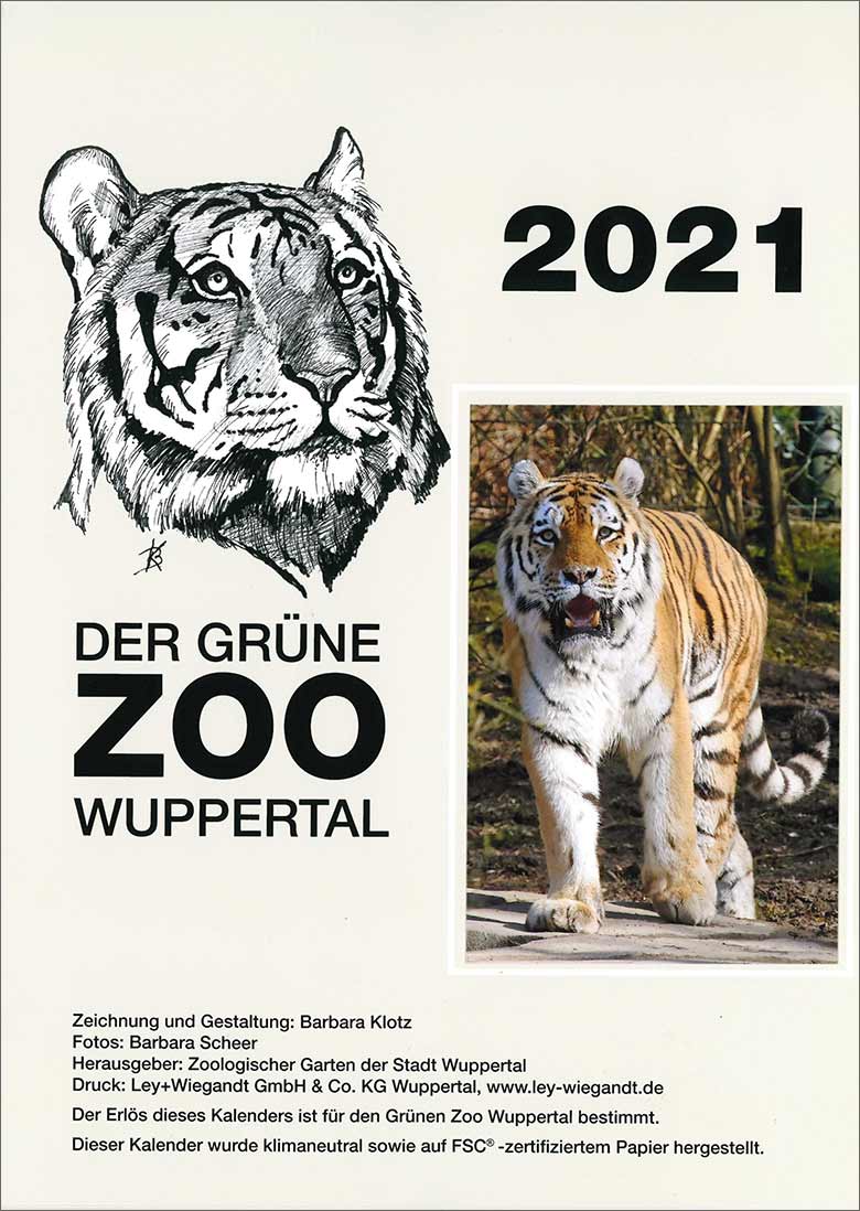 Der Grüne Zoo Wuppertal Kalender 2021 (Pressefoto Der Grüne Zoo Wuppertal)