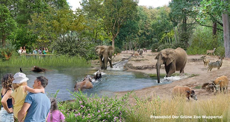  Entwicklungsplan 150 Jahre Grüner Zoo Wuppertal - Moodbild Elefantenhaltung (Pressebild Der Grüne Zoo Wuppertal)