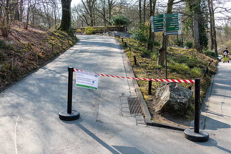 Information am 23. März 2022 zur Weg-Sperrung im Grünen Zoo Wuppertal