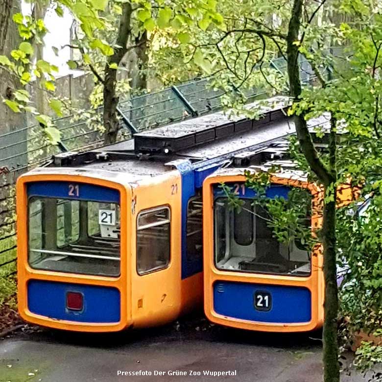 Alter Schwebebahn-Wagen Nr. 21 im Grünen Zoo Wuppertal