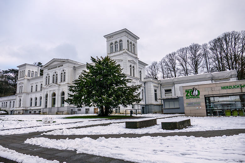 Hauptgebäude Zoologischer Garten am 20. Januar 2023 im Grünen Zoo Wuppertal