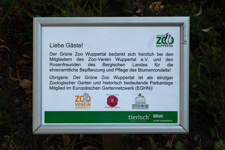 Information des Grünen Zoo Wuppertal am 21. August 2022 zu seiner Mitgliedschaft im Europäischen Gartennetzwerk EGHN