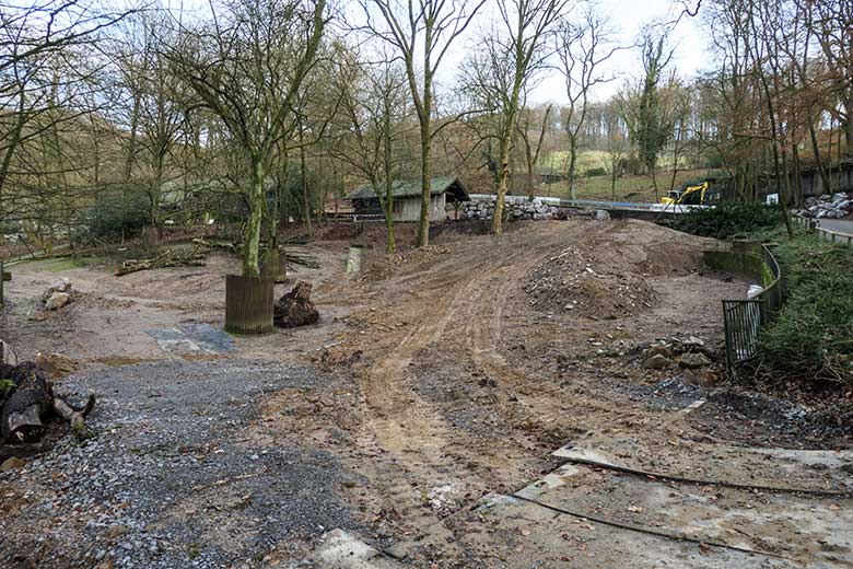 Bauarbeiten zur Erweiterung der Takinanlage am 9. Februar 2022 auf der ehemaligen Anlage der Kiangs im Zoologischen Garten Wuppertal