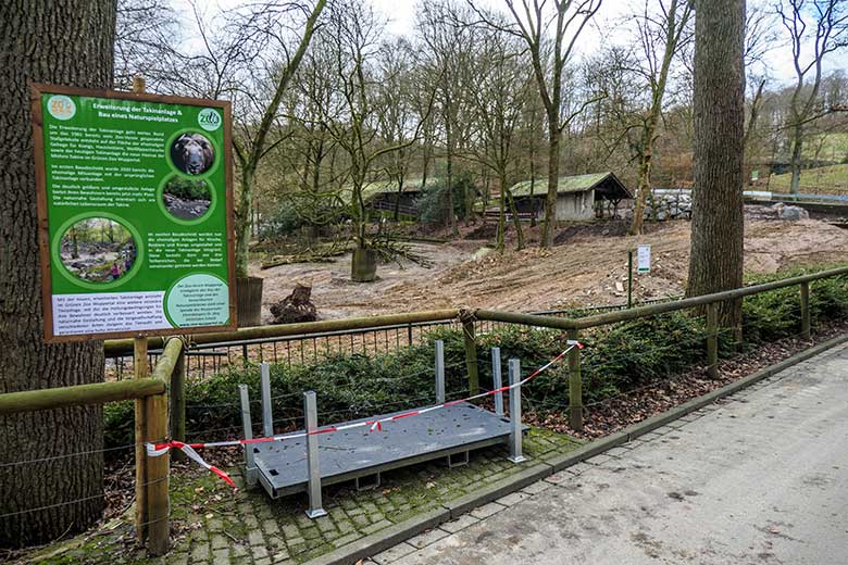 Information zur Erweiterung der Takinanlage und Bau eines Naturspielplatzes am 11. Februar 2022 an der ehemaligen Anlage der Kiangs im Wuppertaler Zoo