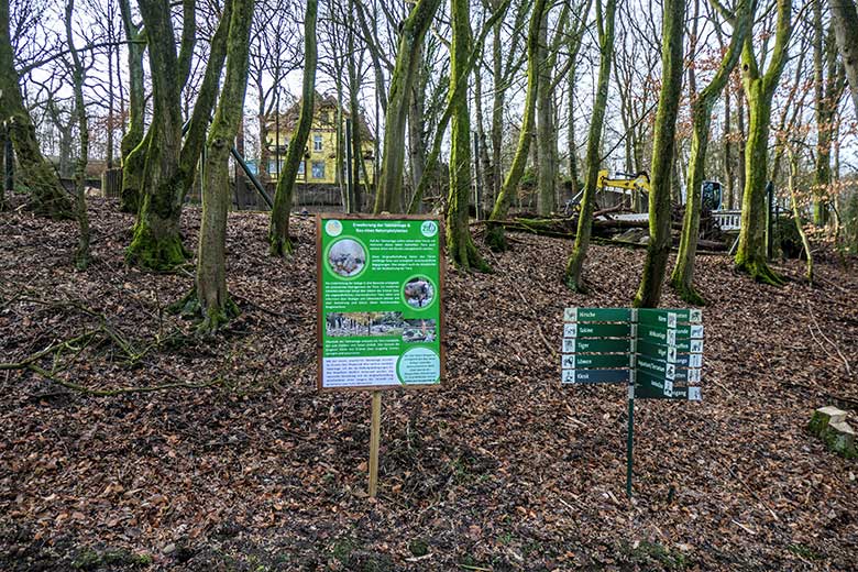 Information zur Erweiterung der Takinanlage und Bau eines Naturspielplatzes am 12. Februar 2022 unterhalb der ehemaligen Anlage der Kiangs im Wuppertaler Zoo