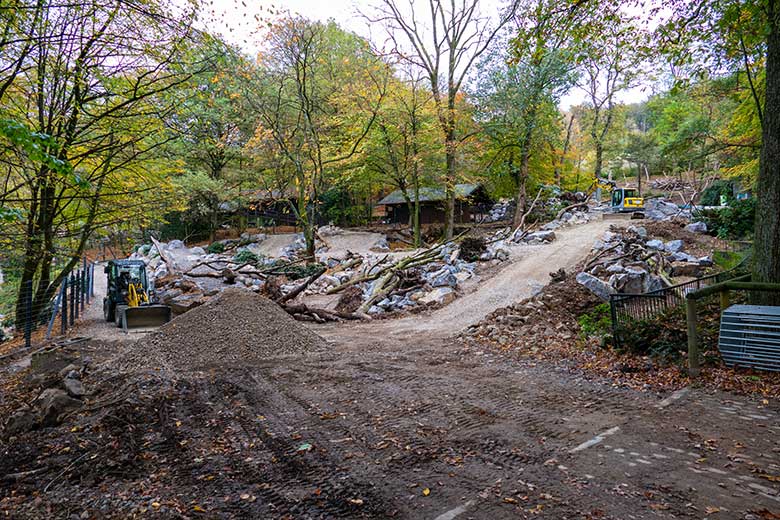 Baustelle zur Erweiterung der Takin-Anlage am 31. Oktober 2022 im Wuppertaler Zoo
