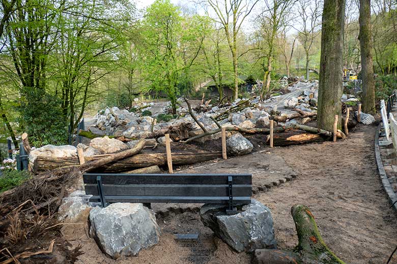 Baustelle zur Erweiterung der Takin-Anlage am 24. April 2023 am Areal der einstigen Kiang-Anlage im Grünen Zoo Wuppertal