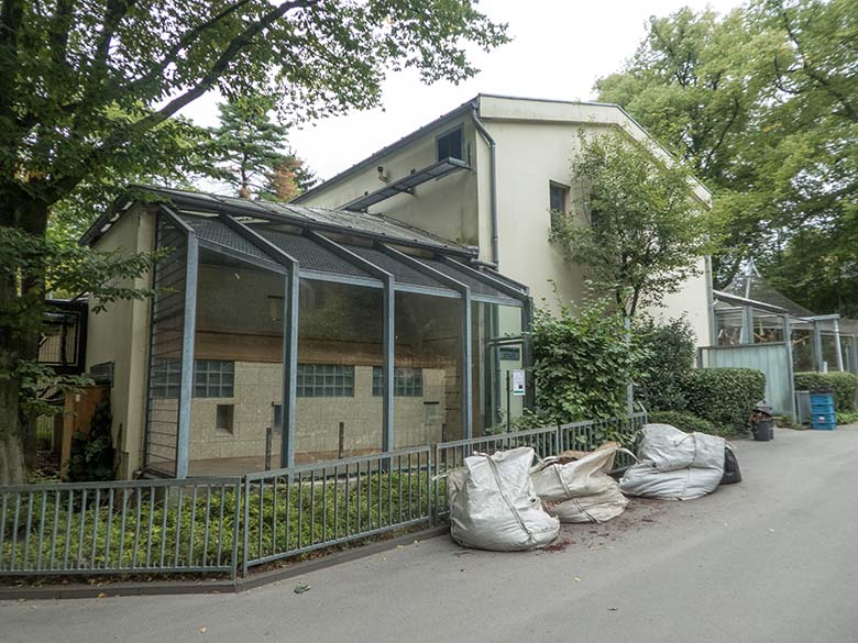 Umbau für Goldkopf-Löwenäffchen am 3. September 2019 im Außengehege am Affen-Haus im Wuppertaler Zoo