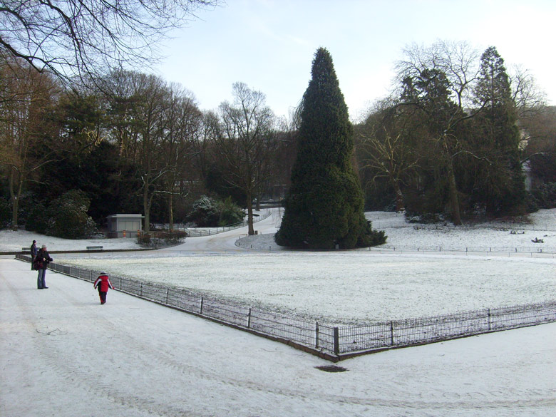 Ein Hauch von Schnee im Zoo Wuppertal am 2. Januar 2010