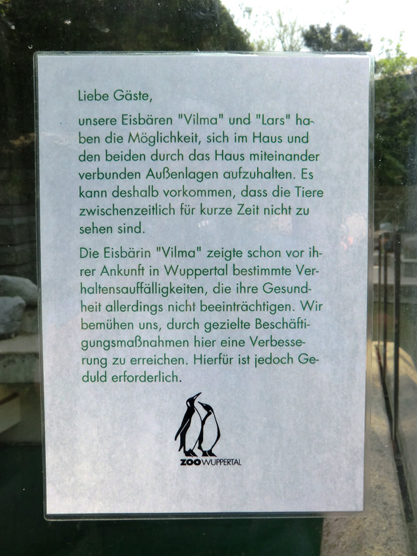 Information im Zoo Wuppertal im April 2011