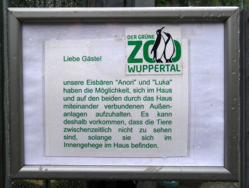 Information im Zoologischen Garten Wuppertal am 13. September 2015