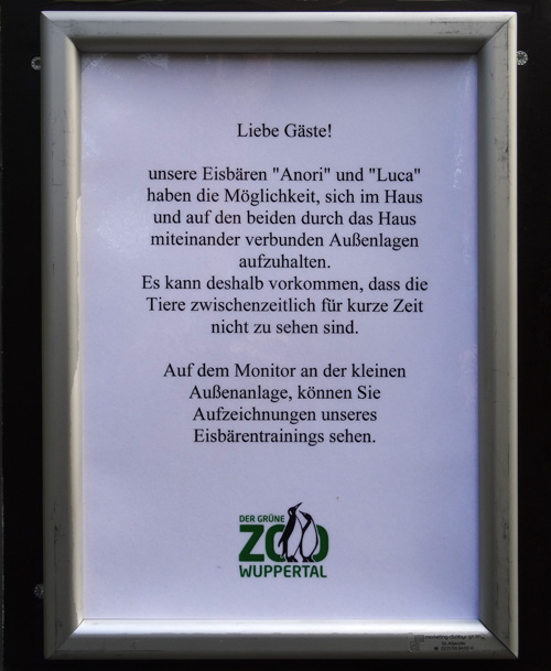 Information im Zoologischen Garten Wuppertal am 24. September 2015
