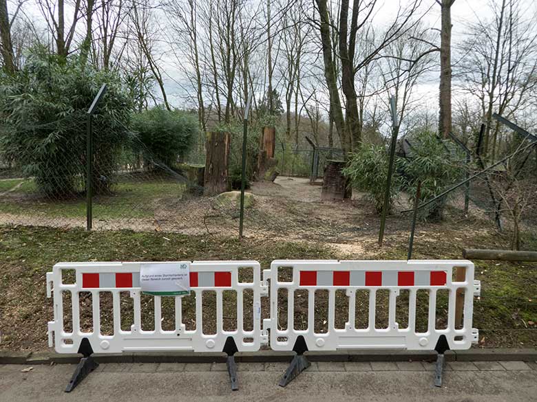 Beschädigter Zaun am 17. Februar 2020 am Geparden-Gehege im Wuppertaler Zoo