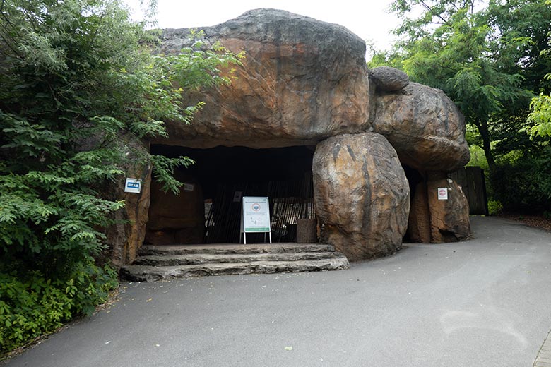 Geöffneter Zugang zum Löwen-Haus am 8. August 2021 im Zoologischen Garten Wuppertal