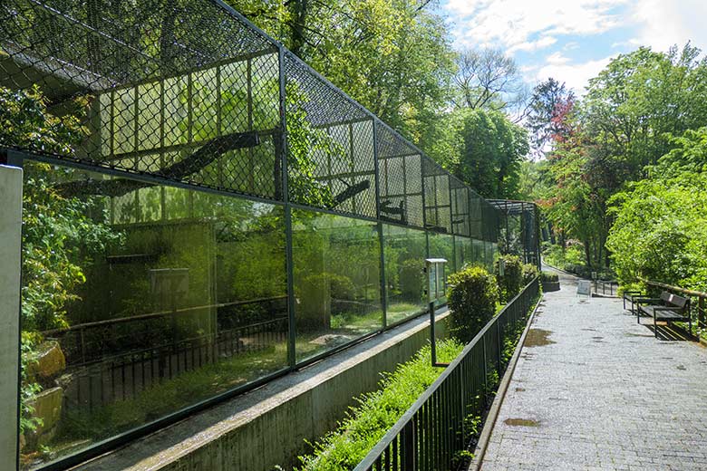 Außenanlagen am Kleinkatzen-Haus am 16. Mai 2021 im Zoologischen Garten der Stadt Wuppertal