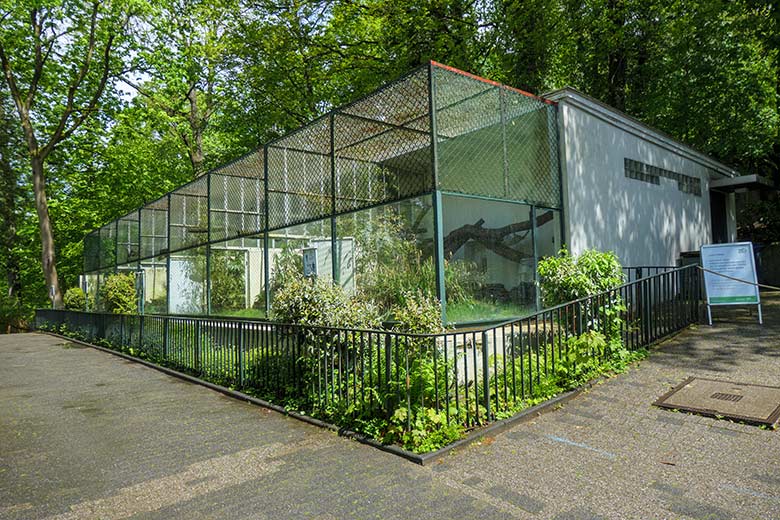 Außenanlagen am Kleinkatzen-Haus am 16. Mai 2021 im Grünen Zoo Wuppertal