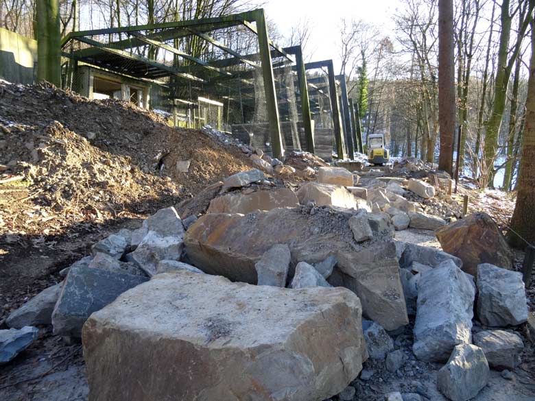 Baustelle der neuen Schneeleoparden-Anlage am 21. Januar 2017 im Zoologischen Garten der Stadt Wuppertal