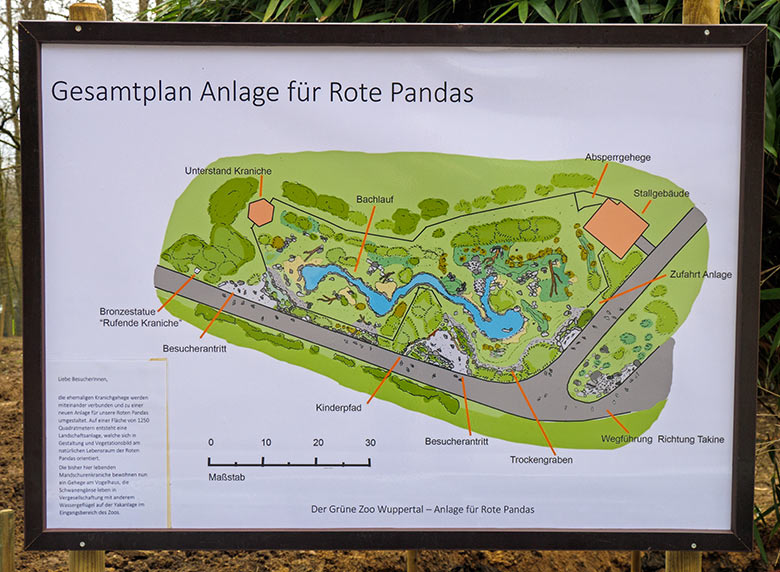 Gesamtplan der neuen Anlage für Rote Pandas am 12. März 2021 im Zoologischen Garten der Stadt Wuppertal