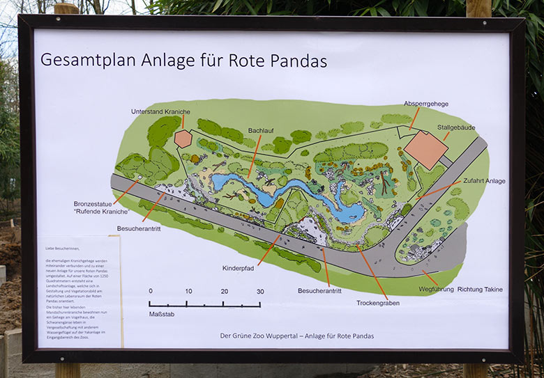 Gesamtplan der neuen Anlage für Rote Pandas am 19. März 2021 im Wuppertaler Zoo