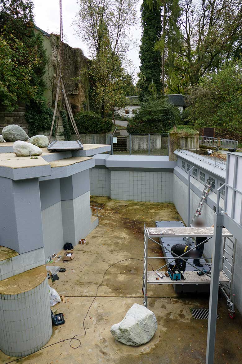 Bauarbeiten für den Umbau der Seelöwen-Anlage am 8. November 2022 im Wuppertaler Zoo