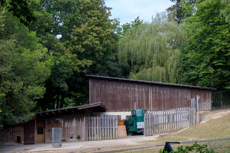 Transport-Kiste für Böhmzebra-Stute CHARLOTT am 31. August 2022 im Vorgehege vor dem Stall-Gebäude der Afrika-Anlage im Grünen Zoo Wuppertal