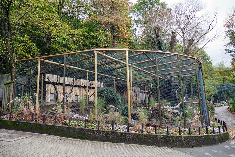 Neue Voliere für Andenkarakaras am 25. Oktober 2022 neben dem Kleinkatzen-Haus im Grünen Zoo Wuppertal